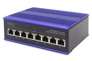 ASSMANN Electronic DN-650106 Netzwerk-Switch Fast Ethernet (10/100) Schwarz, Blau