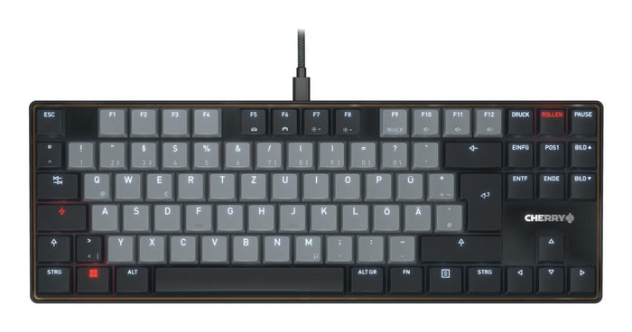 CHERRY KC 500 MX LP TKL Tastatur Heimbüro USB QWERTZ Deutsch Schwarz, Grau