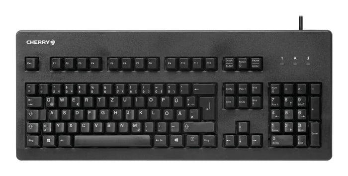 CHERRY G80-3000 Schwarze SWITCH Kabelgebundene Tastatur, Schwarz, USB/PS2 (QWERTZ - DE)