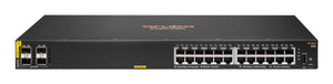 HPE Aruba Networking CX 6100 24G Class4 PoE 4SFP+ 370W Managed L3 Gigabit Ethernet (10/100/1000) Power over Ethernet (PoE) 1U Schwarz