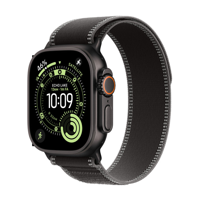 Apple Watch Ultra 3 Titanium Cellular 49mm Schwarz (Trail Loop schwarz/kohlegrau) S/M