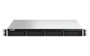 QNAP TS-464U NAS Rack (1U) Intel® Celeron® N5095 8 GB DDR4 0 TB QNAP Turbo System Aluminium, Schwarz