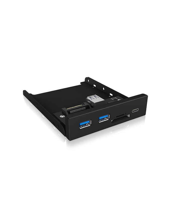 ICY BOX IB-HUB1417-i3, 4 Port USB 3.2 Gen 1 Frontpanel für 3,5" Einbauschacht, 2x USB Type A , 1x USB Type-C Anschluss u