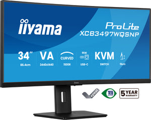 iiyama ProLite XCB3497WQSNP-B1 Computerbildschirm 86,4 cm (34") 3440 x 1440 Pixel UltraWide Quad HD LED Schwarz