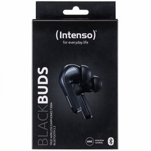 Intenso Black Buds T300A Kopfhörer True Wireless Stereo (TWS) im Ohr Anrufe/Musik/Sport/Alltag USB Typ-C Bluetooth Schwarz