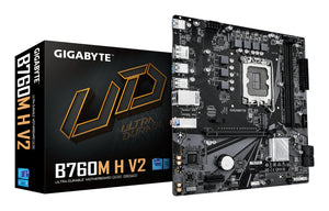 GIGABYTE B760M H V2 Mainboard - Unterstützt Intel Core Prozessoren der 14. Generation, digitales 5+1+1-Phasen-VRM, bis z