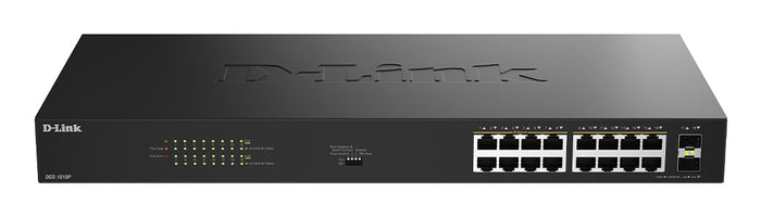 D-Link DGS-1018P Unmanaged Gigabit Ethernet (10/100/1000) Power over Ethernet (PoE) Schwarz