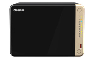 QNAP TS-664 NAS Tower Intel® Celeron® N5095 8 GB DDR4 0 TB QNAP QTS Schwarz, Bronze (TS-664-8G)