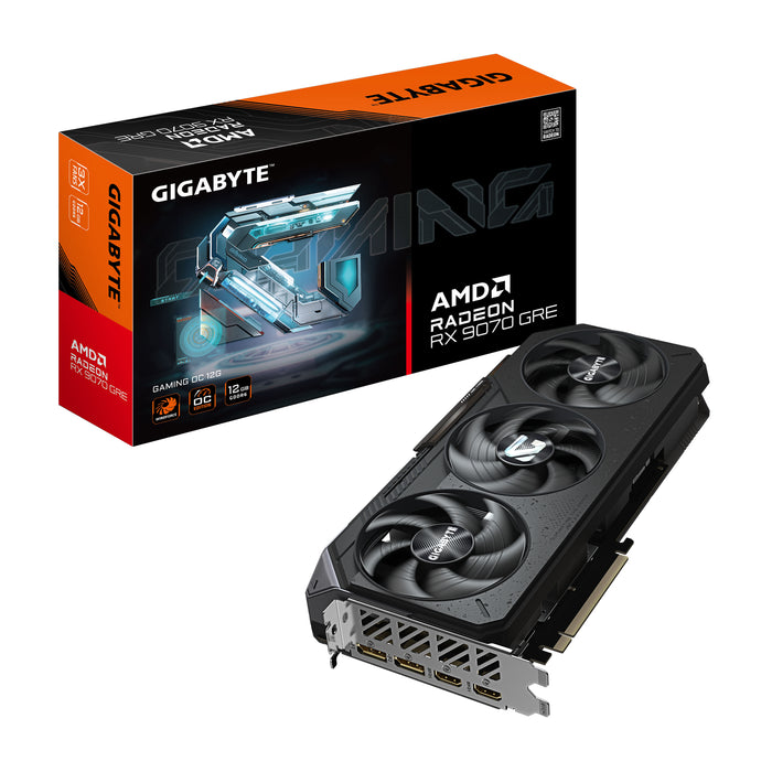 GIGABYTE Radeon RX 9070 GRE GAMING OC 12G – Grafikkarte, 12GB GDDR6, 192bit, PCI-E 5.0, 2920 MHz Core Clock, 2 × Display