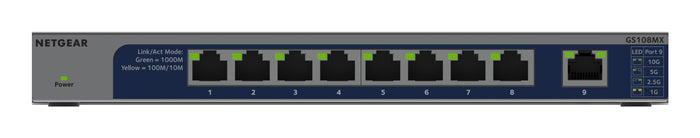 NETGEAR GS108MX-100EUS Netzwerk-Switch Unmanaged L2 Gigabit Ethernet (10/100/1000) Desktop-/Wandmontage