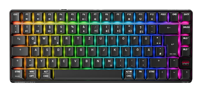 CHERRY XTRFY K33 Compact Wireless Tastatur Gaming USB + RF Wireless + Bluetooth QWERTZ Deutsch Schwarz