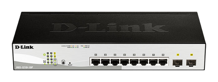 D-Link DGS-1210-10P Managed L2 Gigabit Ethernet (10/100/1000) Power over Ethernet (PoE) 1U Schwarz