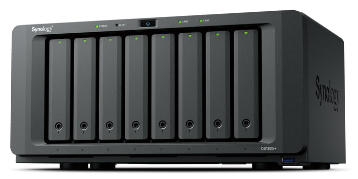 Synology DiskStation DS1825+ NAS & Speicherserver Ryzen Embedded V1500B 8 GB DDR4 0 TB Schwarz
