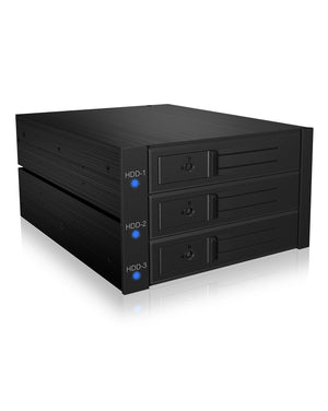 ICY BOX IB-573SSK-12G, Backplane, 3x 3,5" SAS/SATA (I/II/III) HDD in 2x 5,25" Einschübe, Hot Swap, trägerloser HDD Einba