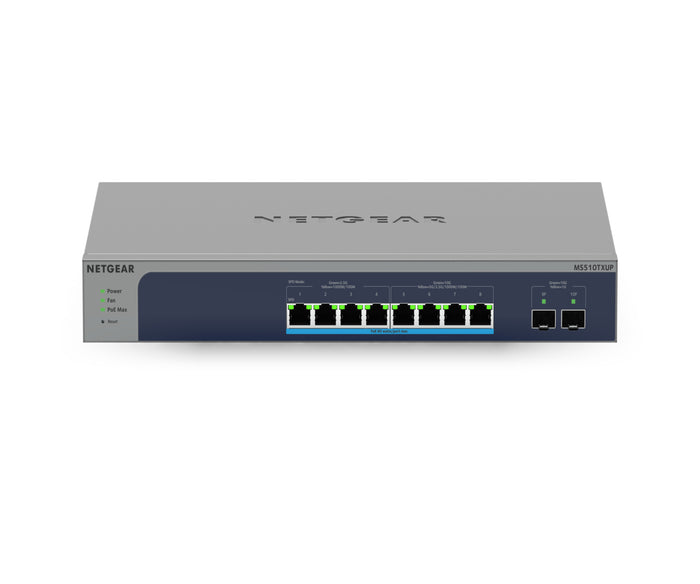NETGEAR MS510TXUP Netzwerk-Switch Managed L2/L3/L4 10G Ethernet (100/1000/10000) Power over Ethernet (PoE) Grau, Blau
