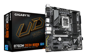 GIGABYTE B760M DS3H GEN5 Mainboard – Unterstützt Intel Core Prozessoren der 14. Generation, digitales VRM mit 6+2+1 Phas