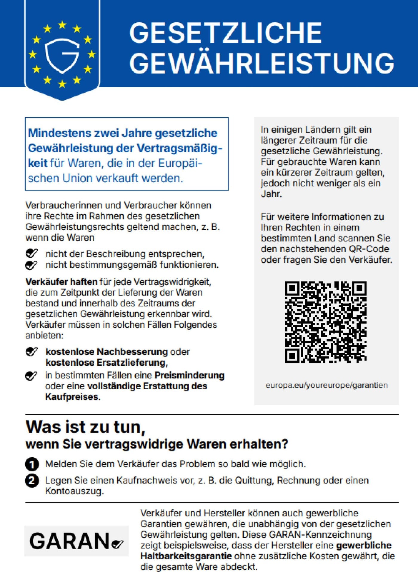Gesetzliche Gew&auml;hrleistung &mdash; vergr&ouml;&szlig;erte Ansicht